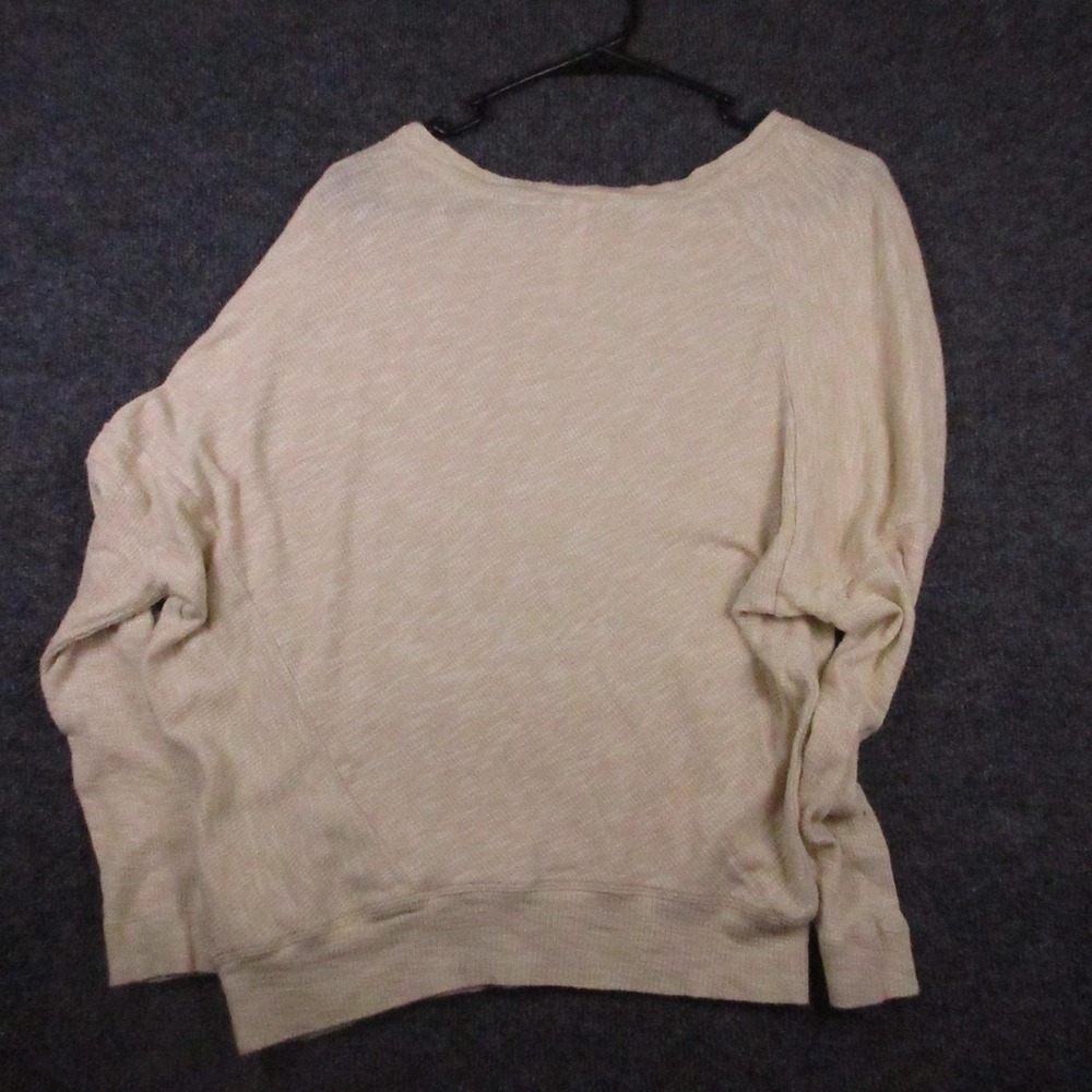 Anthropologie Sweater Womens XS Beige Boat Neck Dolman Long Sleeve Knit Pullover - Picture 2 of 8